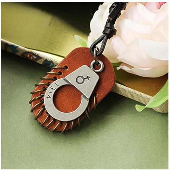 Hand Made Handcuffed Pendant Necklace J464-HC - Picture 2 of 4